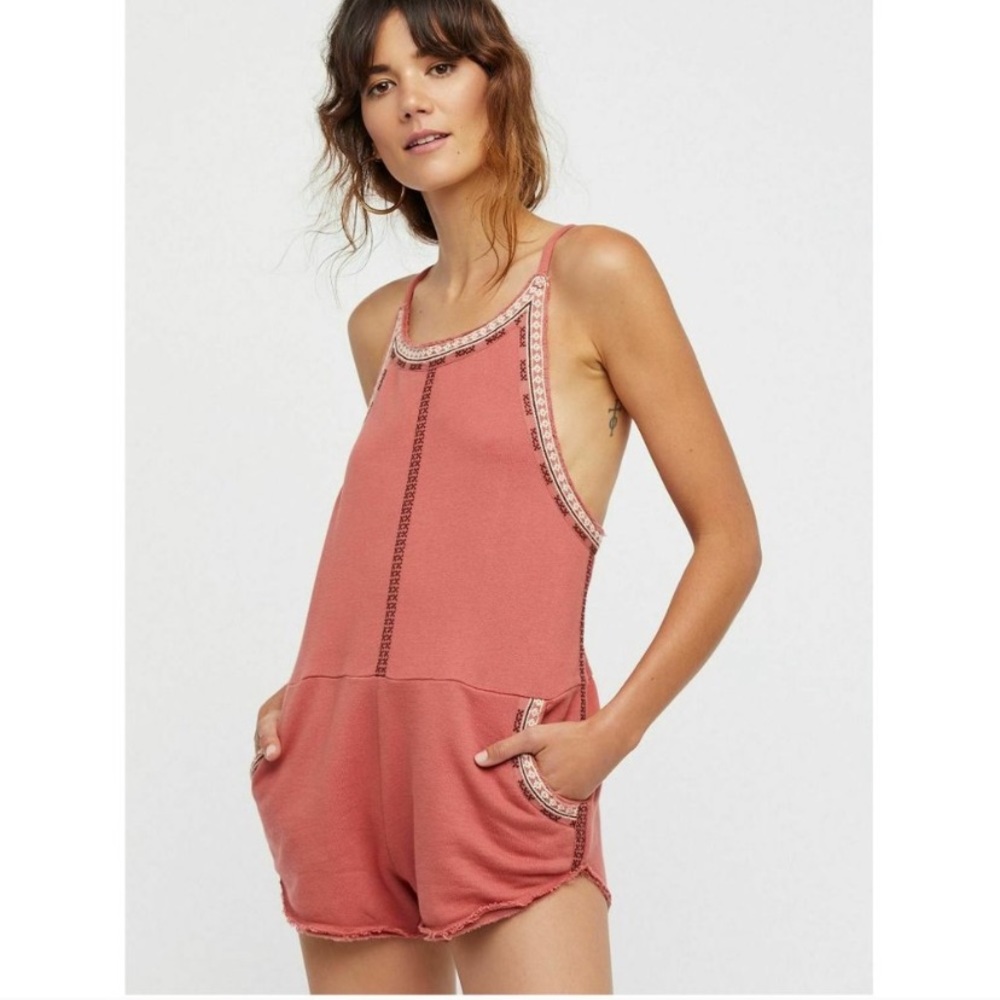 Free people One Lou embroidered romper